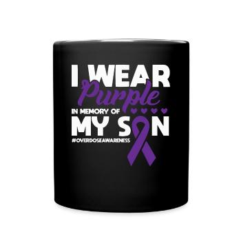 Purple en mémoire de mon fils surdose de drogue - Mug uni - noir - Devant