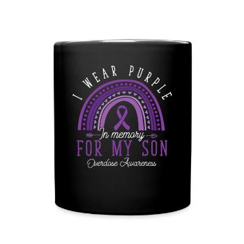 Purple en mémoire de mon fils surdose de drogue - Mug uni - noir - Devant