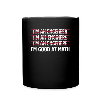 Je suis bon en mathématiques design citation mathématique - Mug uni - noir - Devant