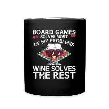 Les jeux de société résolvent la plupart de mes problèmes amateurs de vin - Mug uni - noir - Devant