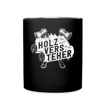 Holzversteher, Waldarbeiter, Holzfäller - Tasse einfarbig - Schwarz - Vorne