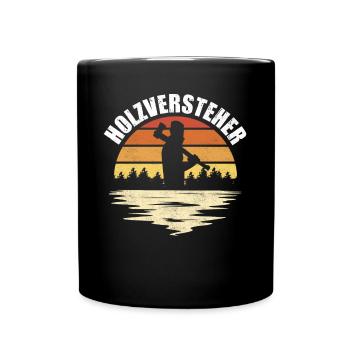 Holzversteher, Waldarbeiter, Holzfäller - Tasse einfarbig - Schwarz - Vorne