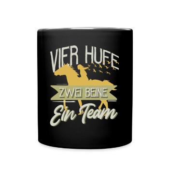 Cavalier, Équitation, Chevaux, Équitation, Port de voyage - Mug uni - noir - Devant