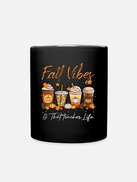Fall Vibes & das Lehrerleben - Tasse einfarbig - Schwarz