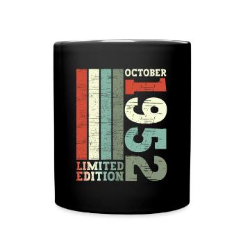 Octobre Né 1952 70e anniversaire Cadeau Cool - Mug uni - noir - Devant