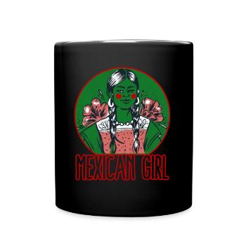 Mexican Girl Pride Latin America Latina Power - Full Colour Mug - black - Front
