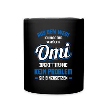 Oma Großmutter Omi Enkelkind Enkel Ich Werde Oma - Tasse einfarbig - Schwarz - Vorne