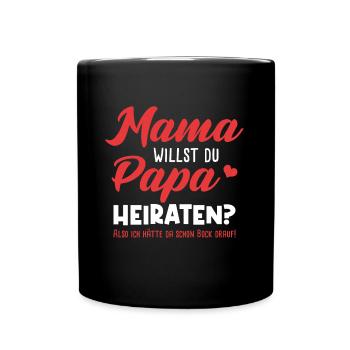 Heiraten Hochzeit Ankündigung Heiratsantrag - Tasse einfarbig - Schwarz - Vorne