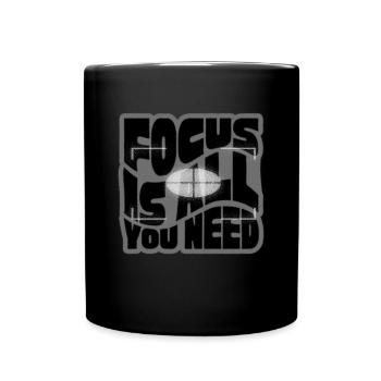 Focus is all you need, photographer camera - Full Colour Mug - black - Front