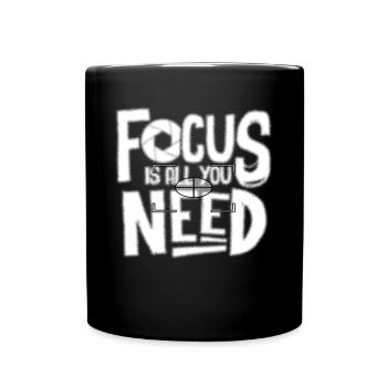 Focus is all you need, photographer camera - Full Colour Mug - black - Front