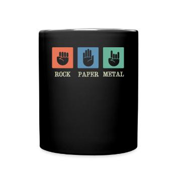 Metal music, rock paper metal music - Full Colour Mug - black - Front