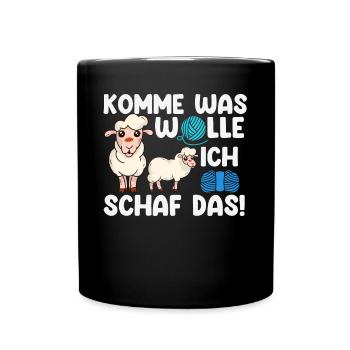 Schaf, Hirte, Schafhirte, Schafzucht - Tasse einfarbig - Schwarz - Vorne