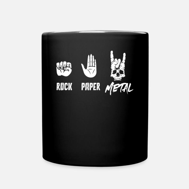 Metal -Musik, Rockpapiermetallmusik - Tasse einfarbig - Schwarz