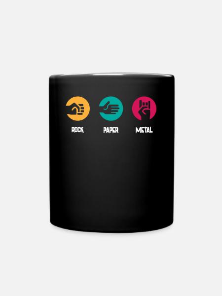 Metal -Musik, Rockpapiermetallmusik - Tasse einfarbig - Schwarz