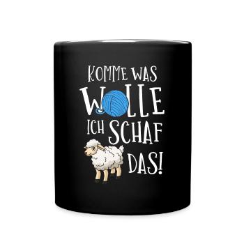 Schaf, Hirte, Schafhirte, Schafzucht - Tasse einfarbig - Schwarz - Vorne