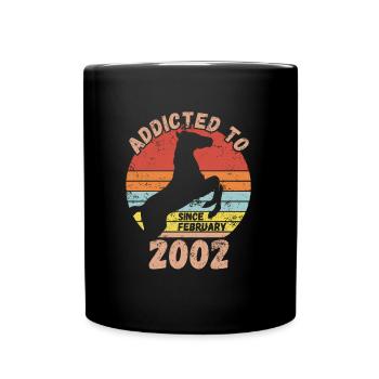 Geburtstag Pferde Reiten Februar 2002 - Tasse einfarbig - Schwarz - Vorne