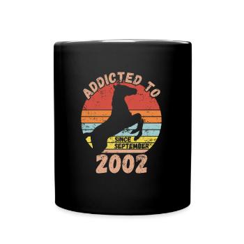 Geburtstag Pferde Reiten September 2002 - Tasse einfarbig - Schwarz - Vorne