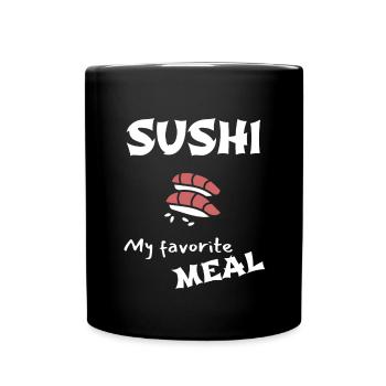 sushi favorite meal shop sushi - Full Colour Mug - black - Front