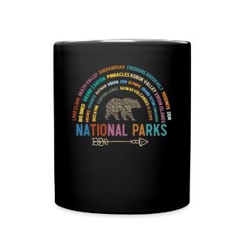 U.S. National Parks, National Park, Denali, Redwood - Full Colour Mug - black - Front