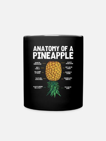On The Head Of The Pineapple Pineapple Anatomy - Full Colour Mug - black