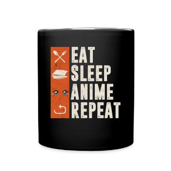 Sleep Anime Repeat - Full Colour Mug - black - Front