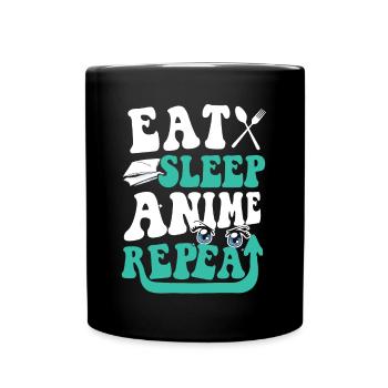 Sleep Anime Repeat - Full Colour Mug - black - Front