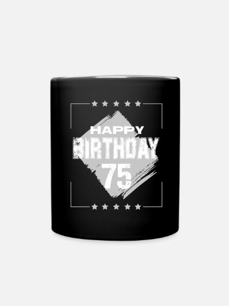 Grunge Happy Birthday 75 Punk Hardrock - Tasse einfarbig - Schwarz