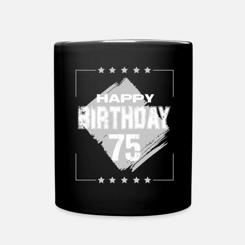 Grunge Happy Birthday 75 Punk Hardrock - Tasse einfarbig - Schwarz