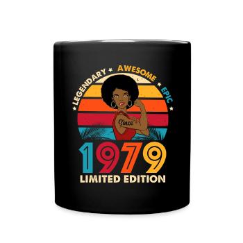 1979 Anniversary Woman Afro Limited Edition - Tasse einfarbig - Schwarz - Vorne