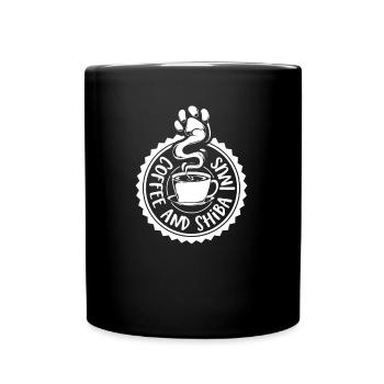 Café et Shiba Inu - Mug uni - noir - Devant