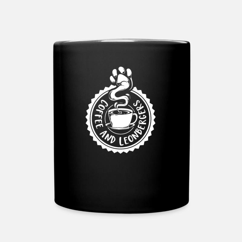 Kaffee und Leonberger - Tasse einfarbig - Schwarz