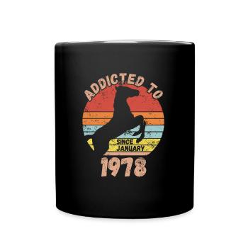 Birthday Horses Riding January 1978 - Full Colour Mug - black - Front