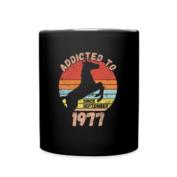 Birthday Horses Riding September 1977 - Full Colour Mug - black - Front