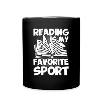 Book reading bookwork gift reading books - Full Colour Mug - black - Front
