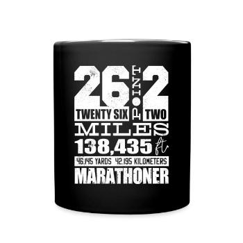 Marathoner, Marathon, Runners, 26, 2 - Full Colour Mug - black - Front