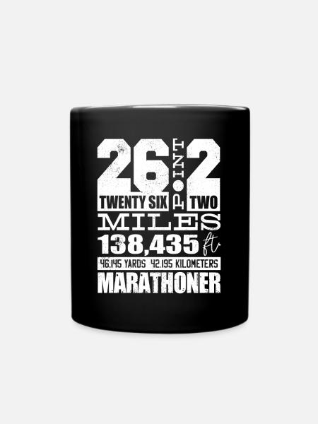 Marathoner, Marathon, Läufer, 26, 2 - Tasse einfarbig - Schwarz