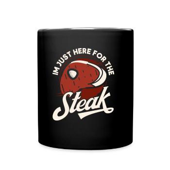 Amateur de viande disant drôle bbq steak de viande - Mug uni - noir - Devant