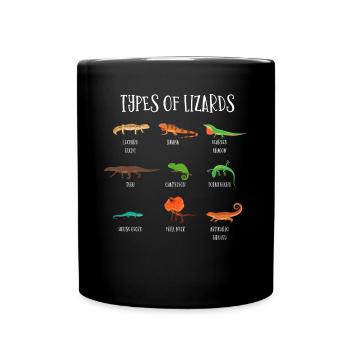 Types of lizards, lizards, reptiles - Full Colour Mug - black - Front