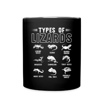 Types of lizards, lizards, reptiles - Full Colour Mug - black - Front