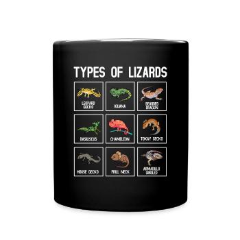 Types of lizards, lizards, reptiles - Full Colour Mug - black - Front