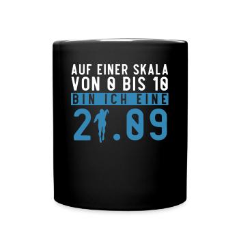 Halbmarathon, Marathon, Läufer - Tasse einfarbig - Schwarz - Vorne