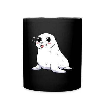 Seal Seal Baby as a gift for kids - Full Colour Mug - black - Front