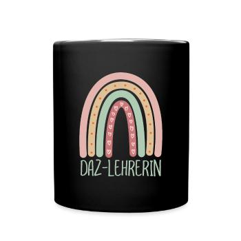 DAZ-Lehrerin Vintage Fremdsprachenlehrerin - Tasse einfarbig - Schwarz - Vorne