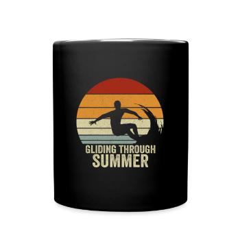 Surf through the summer Vintage Surfing - Full Colour Mug - black - Front