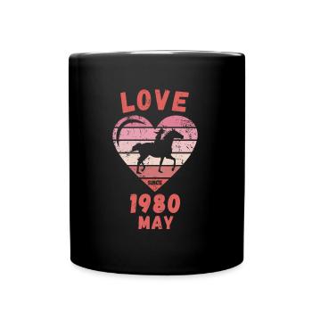Love Horses Riding Birthday May 1980 - Full Colour Mug - black - Front