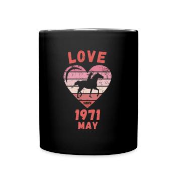 Love Horses Riding Birthday May 1971 - Full Colour Mug - black - Front