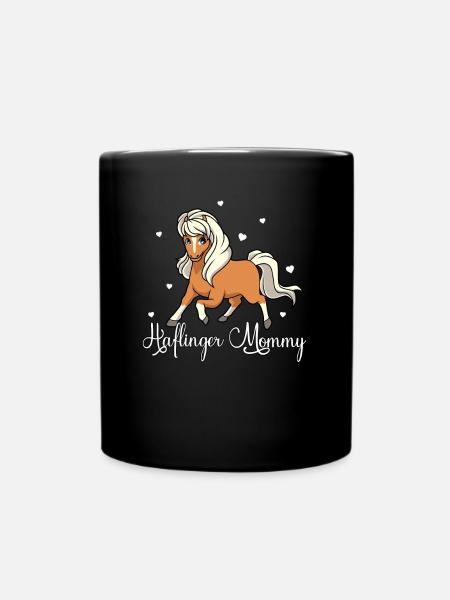 Pferdeliebhaber - Haflinger Mommy - Tasse einfarbig - Schwarz