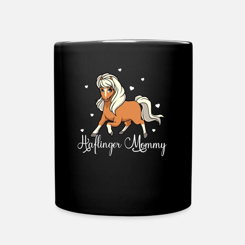 Pferdeliebhaber - Haflinger Mommy - Tasse einfarbig - Schwarz