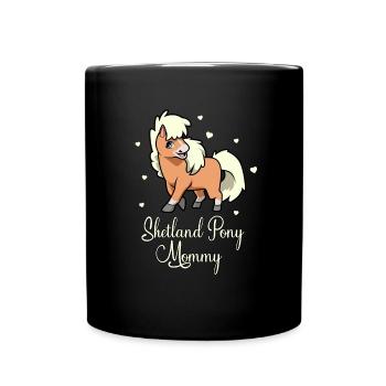 Pferdeliebhaber - Shetland Pony Mommy - Tasse einfarbig - Schwarz - Vorne