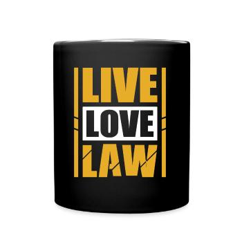 Jurastudenten, Examenskandidaten Jurist - Tasse einfarbig - Schwarz - Vorne
